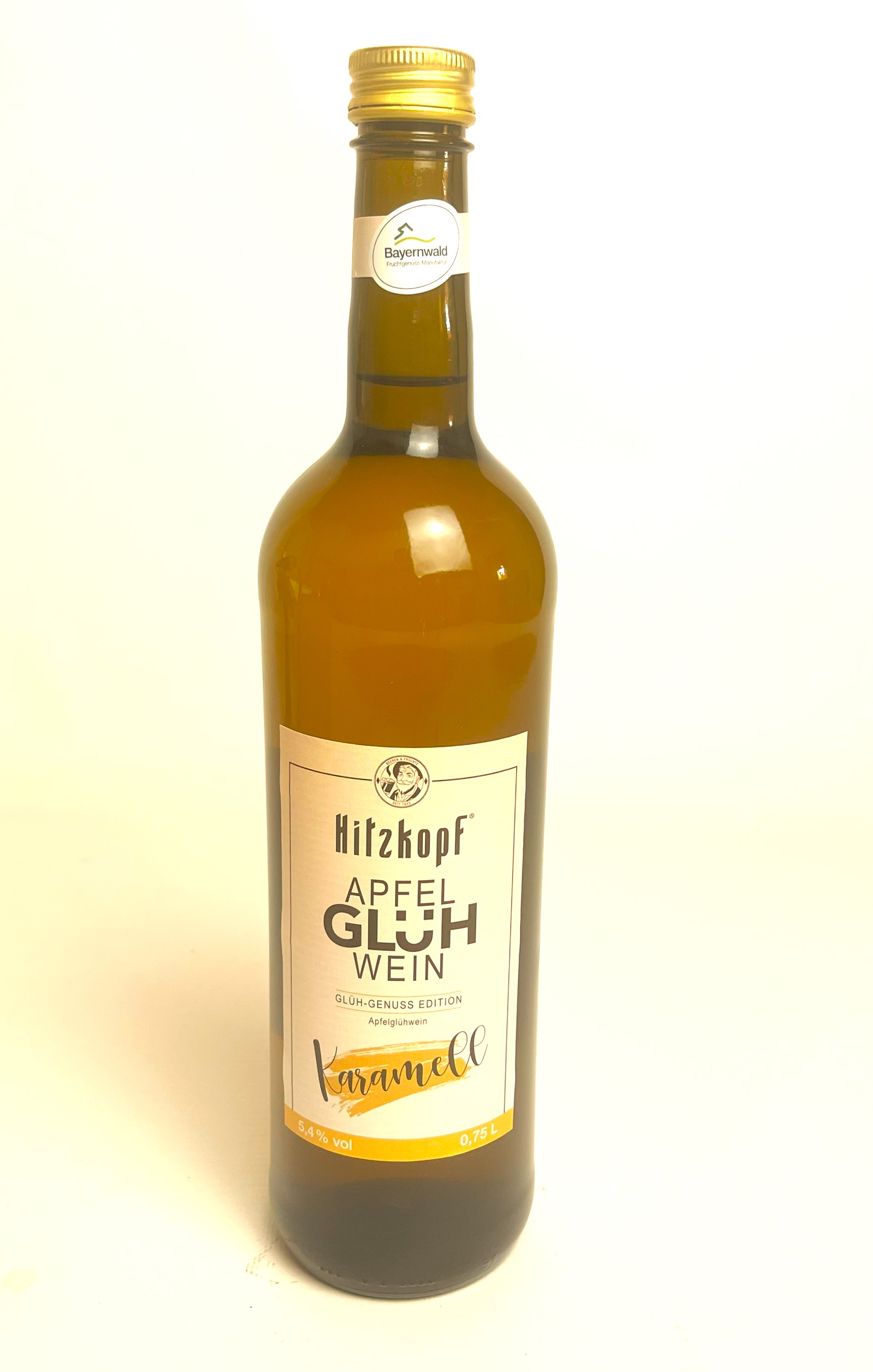 Hitzkopf Apfel Glühwein Karamell | Bayernwald Genuss Edition | 5,4 % vol. | 0,75 Liter Flasche