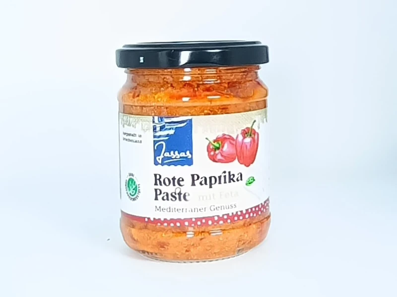 Rote Paprika Paste mit Feta Käse | Jassas | 200 g Nettogewicht