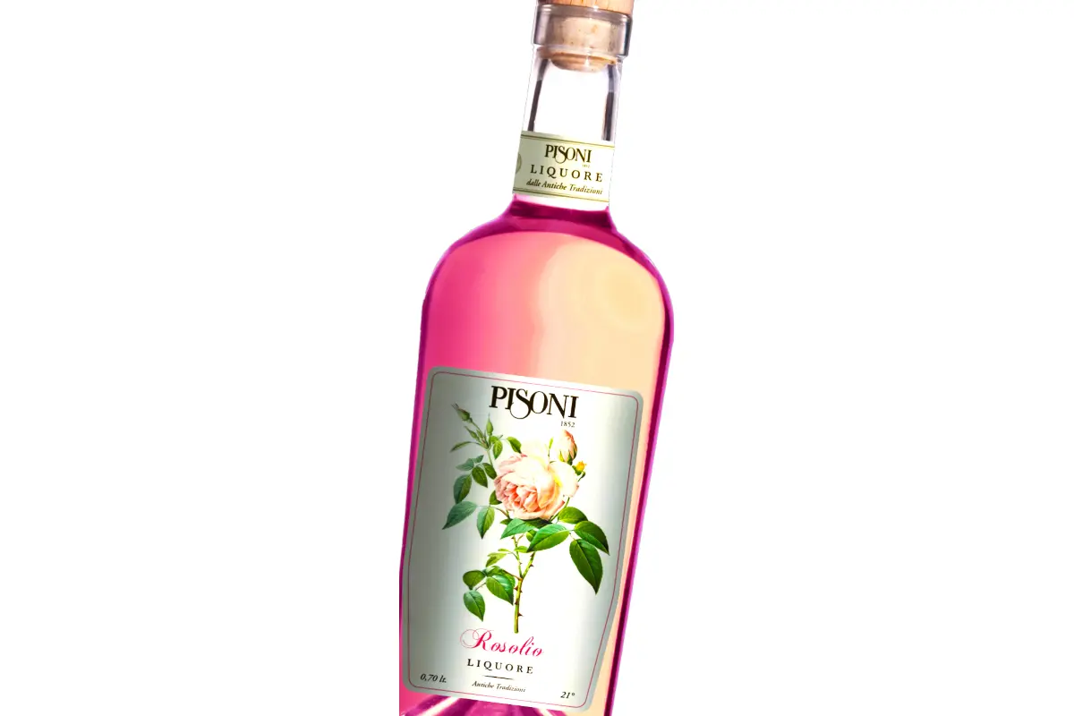 Rosenlikör Rosolio Pisoni Trentino | 0.7 L | 21,0% Vol. alc. Rosenlikör Rosolio Pisoni Trentino | 0.7 L | 21,0% Vol. alc.